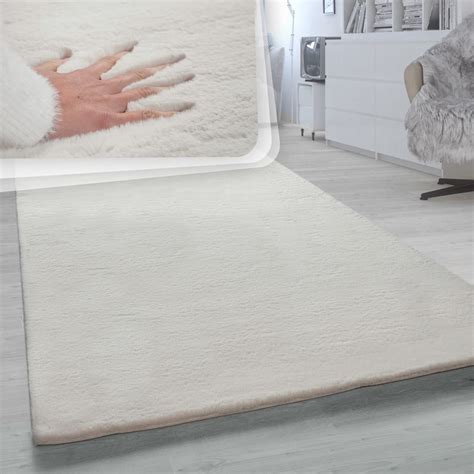 Paco Home Soft Shag Rug with Luxurious Touch in Cream - 3'11" x 5'3" (4 ...