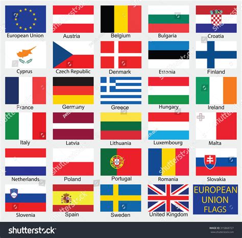European Union Country Flags,Member States Eu Stock Vector Illustration ...