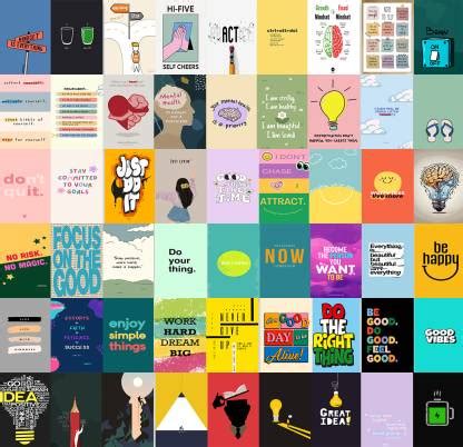 set of 54 motivational quotes wall poster | quotes poster| 300 GSM ...