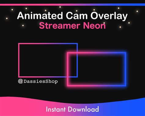 Twitch Animated Camera Overlay | Streamer Neon - Etsy