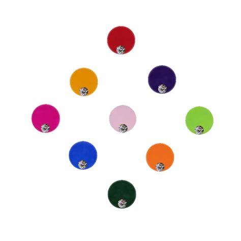 Comet Busters Single Stone Multicolor Round Velvet Bindi (6 mm) (BIN59 ...