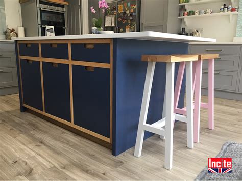 Handcrafted Oak Painted Kitchen island - Incite Interiors