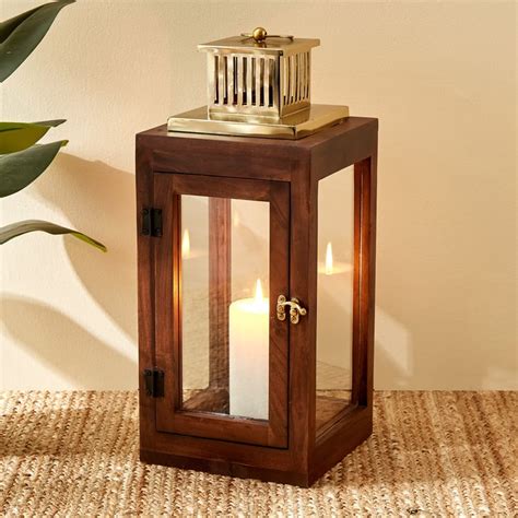 Buy Selena Accord Wooden Lantern from Home Centre at just INR 4999.0