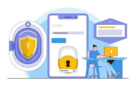Authentication Tools for Secure Sign-In - Google Safety Center Vector Art Background Vector Art