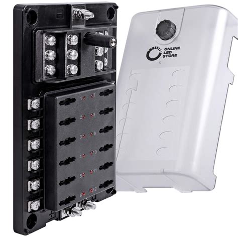 Buy 10 Way Fuse Block with Ground Negative Bus for Automotive [Dual ...