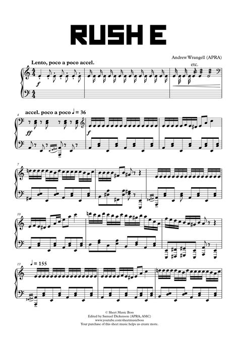 Rush E Sheet Music | Sheet Music Boss