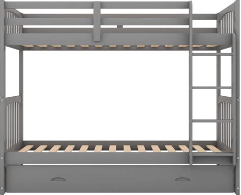 Longrune Twin Bed with Trundle and Built-in Ladder, | Ubuy India