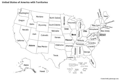 Sample Maps for United States of America with Territories