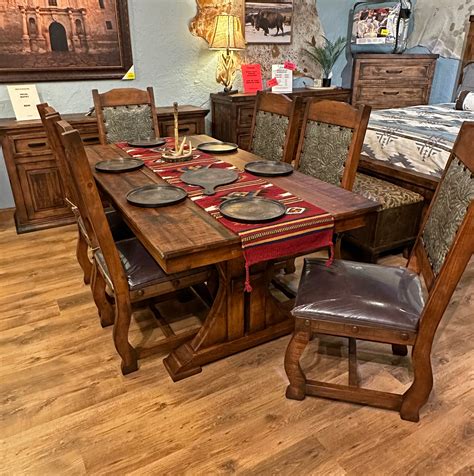 Rustic Western Dining Tables Custom Texas Tile Dining Table Seats 6