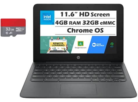 HP Chromebook 11.6 Inch Laptop, Intel Celeron N3350 up to 2.4 GHz, 4GB ...