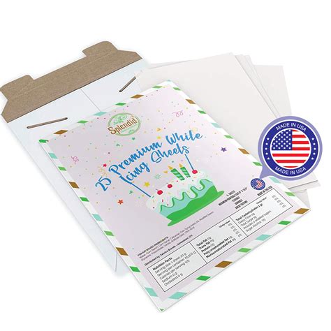 Splendid Sensations 25 Ct Edible Paper Edible Printer Edible Images ...