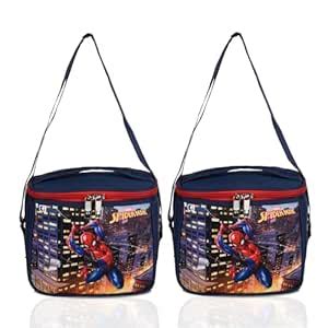 Kuber Industries Pack of 2 Marvel Spider-Man Lunch Bag | Rexine ...