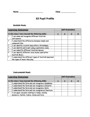 Fillable Online pgsarts co S3 Pupil Profile - pgsartscouk Fax Email ...