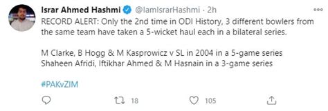 अफरीदी, अहमद के बाद हसनैन का कहर, पाक गेंदबाजों ने वनडे क्रिकेट में रचा ...