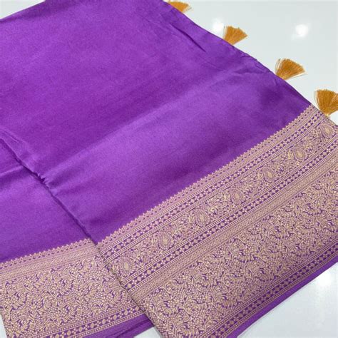 Banarasi Satin Silk Saree | Antique Border | Raj Silk Villa