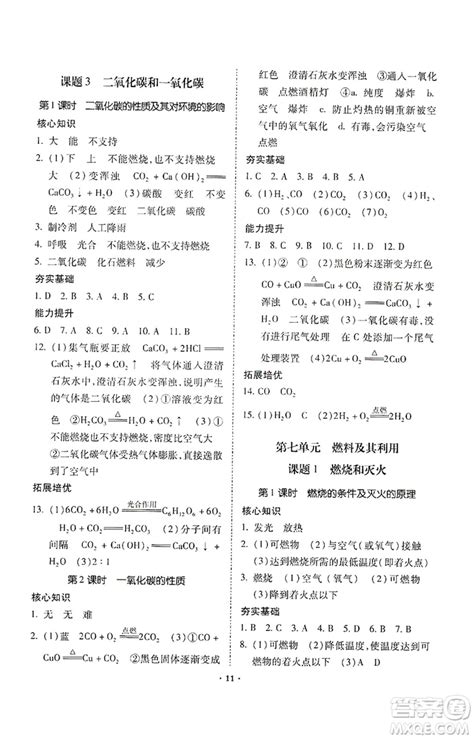 驰逐文化2019课时刷优化分层作业九年级化学上册答案 _答案圈