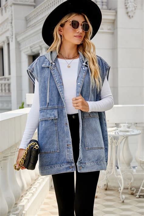 Long Jean Vest Outfits