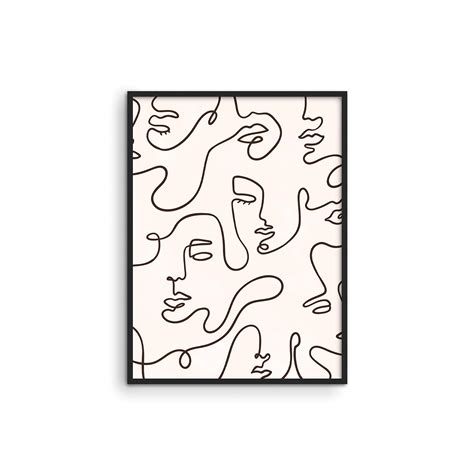 Buy Minimalist Line Art Wall Decor - by Haus and Hues | Woman Art Print ...