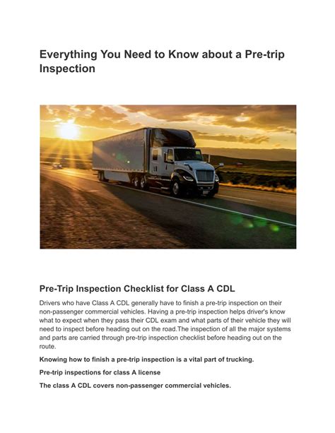 PPT - Everything You Need to Know about a Pre-trip Inspection PowerPoint Presentation - ID:12311478
