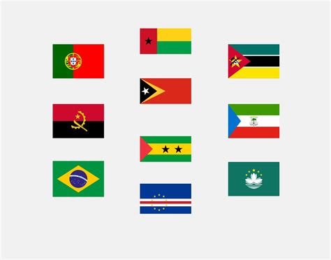 Portuguese Speaking Countries Flags — Printable Worksheet