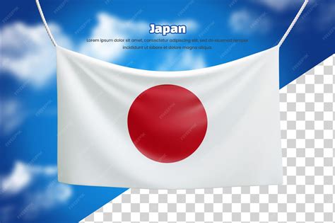 Premium PSD | 3d banner flag of japan or 3d japan waving banner flag