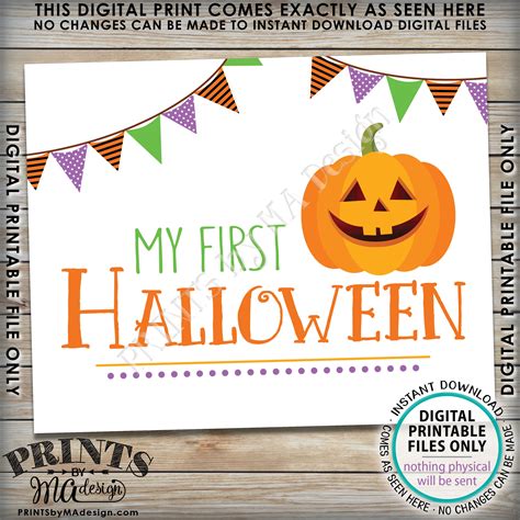 My First Halloween Sign, Baby's 1st Halloween Photo Prop, Jack-O ...