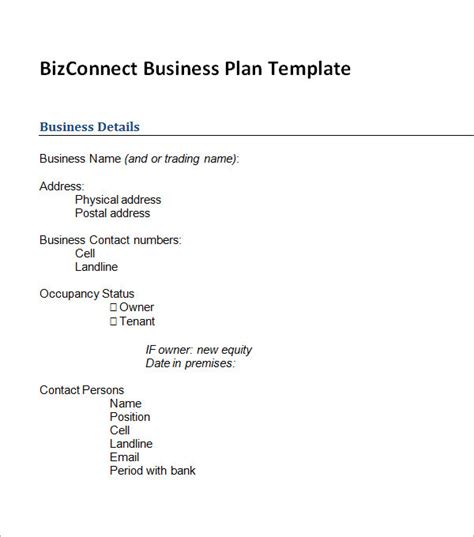 Free Sample Business Plan Template 的图像结果
