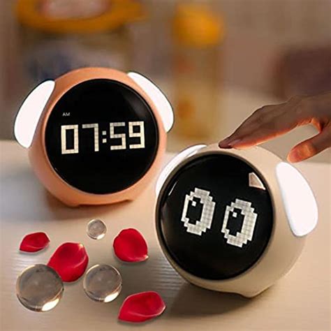 Buy Arcanine ABS Emoji Alarm Clock,Voice Control Night Light Double ...