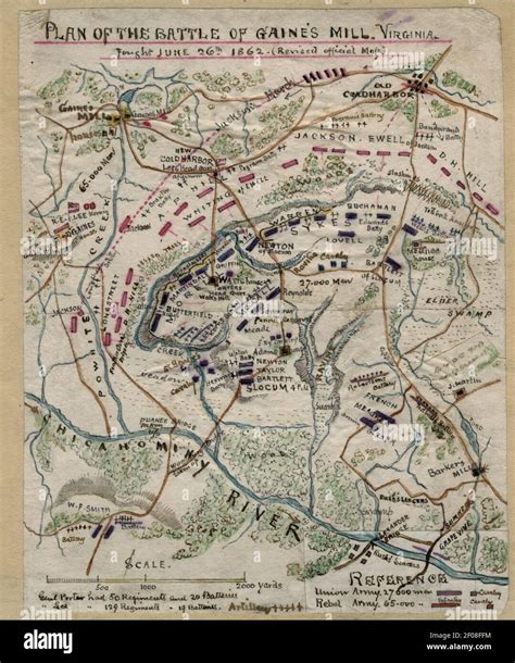 Plan of the Battle of Gaines' Mill, Virginia, fought June 26th 1862 ...