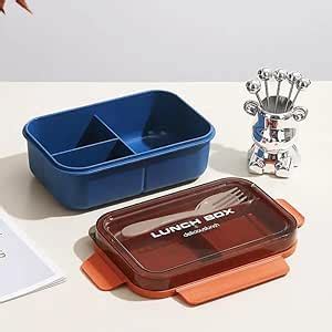 Buy Meakwisht 1200 ml Portable bento Box Microwave Safe 2 Compartment ...