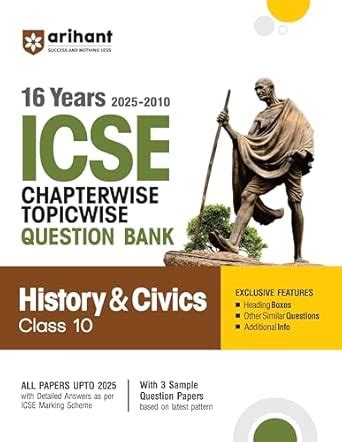 Arihant ICSE Question Bank Chapterwise & Topicwise Class 10 History ...