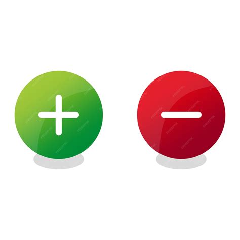 Premium Vector | Green plus red minus buttons vector illustration