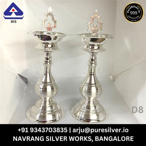 Silver Diya at Wholesale Price | 10+ New Designer Long Silver Lamp ...