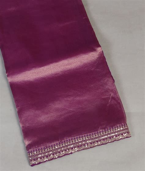 Buy Purple Tissue Organza Embroidery Saree T432624