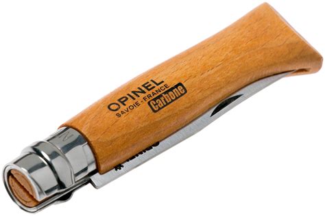 Opinel pocket knife No. 8 Luxury Range with leather sheath, carbon ...