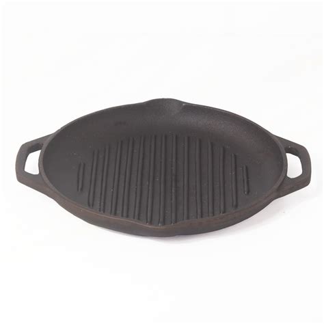 Buy The Indus Valley Pre-Seasoned Cast Iron Round Grill Pan With Double ...