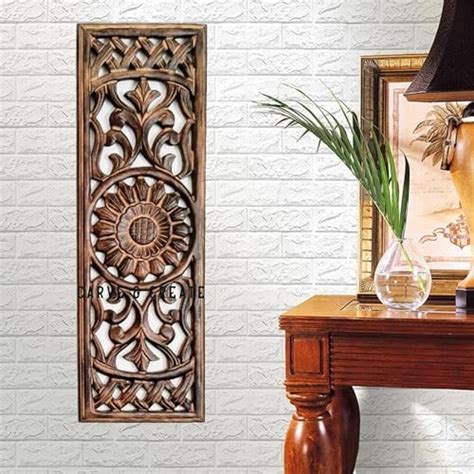 CARVE & CREATE Wooden Wall Panel Hand Carved Wood Wall Art, Hanging ...