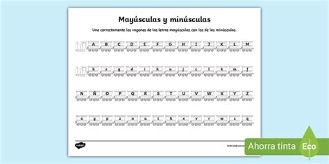 Hoja de actividad: Tren mayúsculas y minúsculas- Guía de trabajo