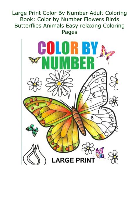 DownloadPDF Large Print Color By Number Adult Coloring Book: Color by ...