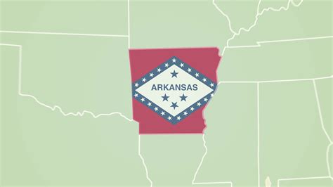 Arkansas state flag United States map outline zoom in animation ...