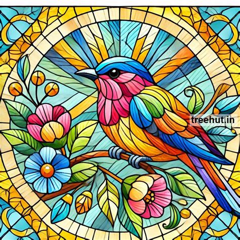 Bird Stain Glass Painting Ideas
