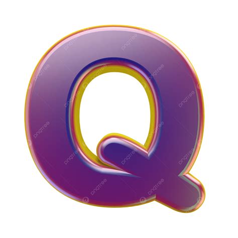Letter Q Purple Font Yellow Outlined 3d Violet, Outlines, Symbol, Object PNG Transparent Image ...