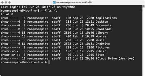 Image result for Mac OS Terminal LS