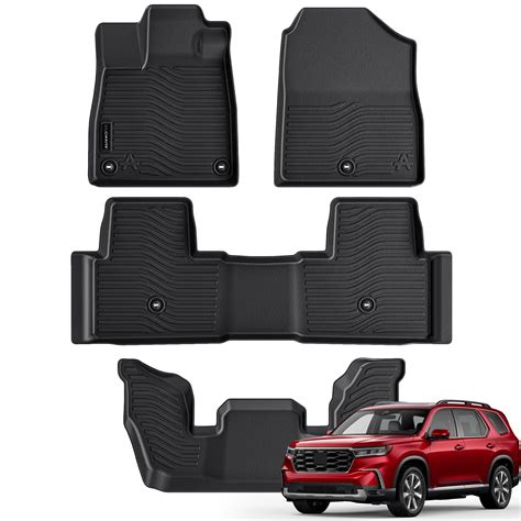 Auxko All Weather Floor Mats Fits for Honda Pilot 2025 2024 2023 TPE ...