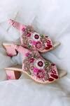 Buy Pink Embroidered Trisha Block Heels by Rajasthani Stuff Online at ...
