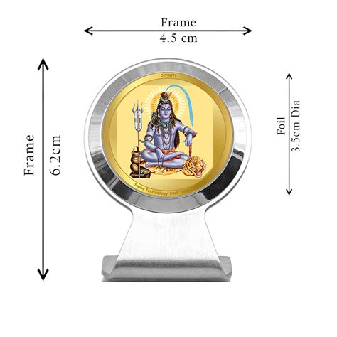 Diviniti 24K Gold Plated Shiva Frame For Car Dashboard, Home Decor, Ta ...
