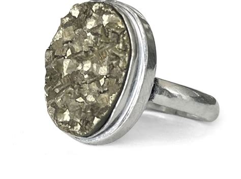 SOLAVA Original Pyrite Stone Ring - Certified Ring for Men and Women ...