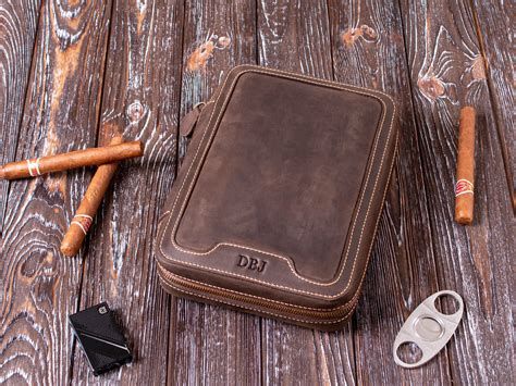 Cigars Case Gift for Cigar Lovers Cigar Accessories Leather Cigar ...