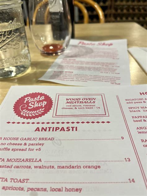 Menu at The Pasta Shop restaurant, Denville