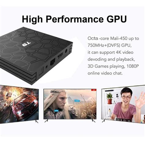 T9 Smart 4K Android TV Box 4GB RAM / 32GB ROM WiFi Bluetooth 4.1 AV US
